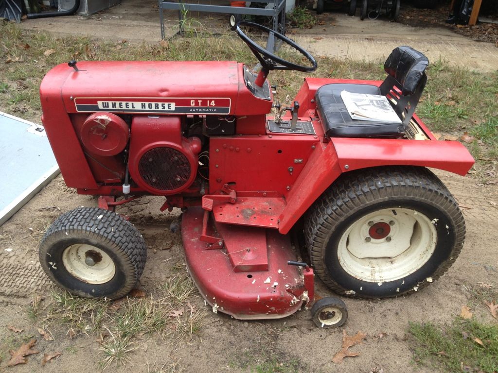 The GT14 has made it back from Kentucky! Wheel Horse Tractors